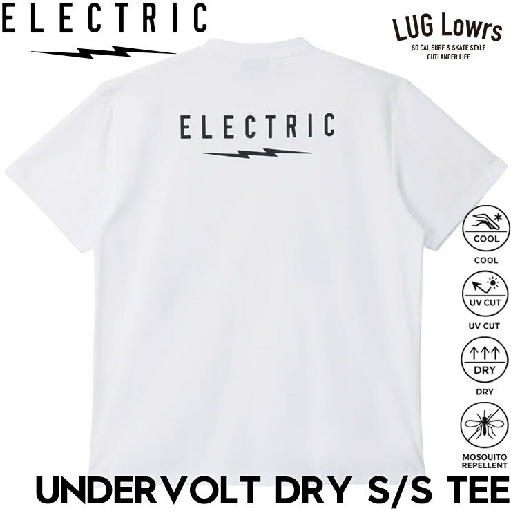 Rakuten - ELECTRIC エレクトリック Tシャツ メンズ 半袖Tシャツ ドライTシャツ UVカット 吸水速乾 接触冷感 防蚊 ポリエステル UNDERVOLT DRY S/S TEE E26ST33 WHT 日本代理店正規品