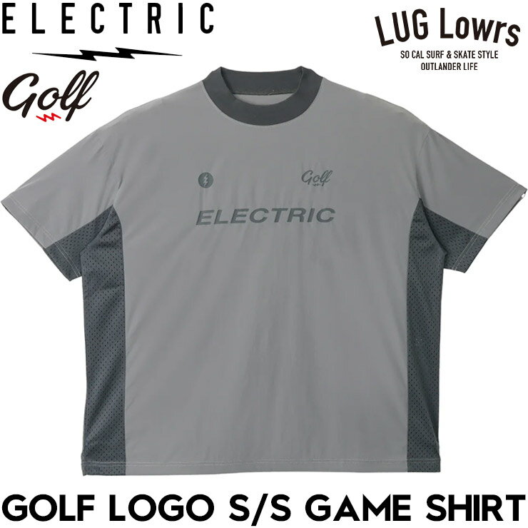 Other - ELECTRIC GOLF エレクトリックゴルフ ゴルフウェア メンズ 半袖シャツ モックネック ゲームシャツ メッシュシャツ ストレッチ 通気性 GOLF LOGO S/S GAME SHIRT EG26SU02 GREY/CHARCOAL 26SP 日本代理店正規品