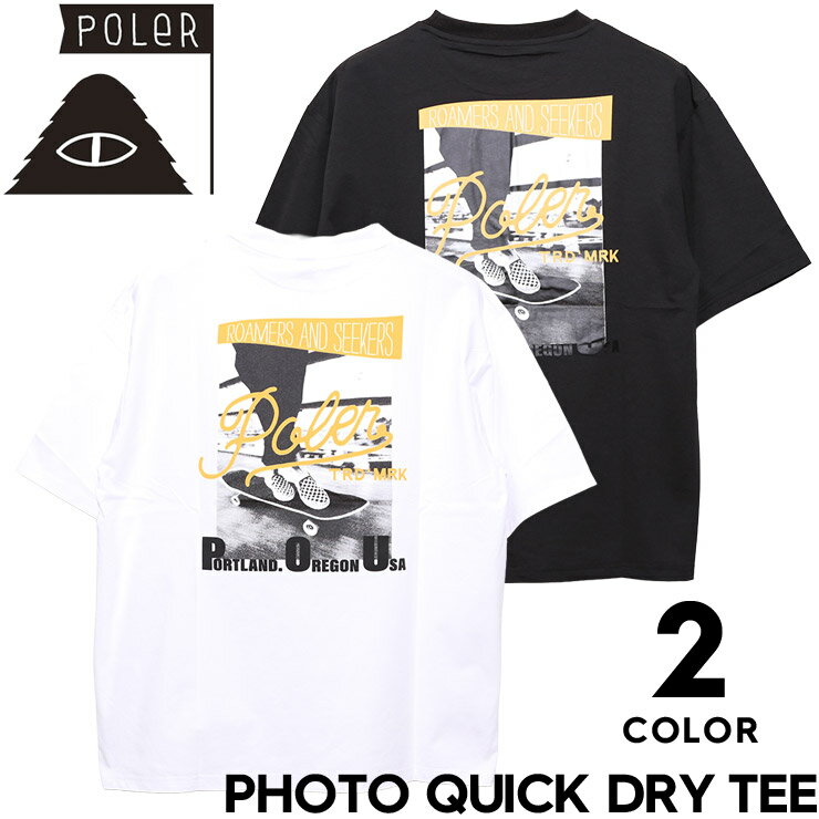 Rakuten - POLeR ポーラー Tシャツ メンズ 半袖Tシャツ ドライTシャツ バックプリントTシャツ PHOTO QUICK DRY TEE 速乾 UVカット 水陸両用 261MCV0041 日本代理店正規品
