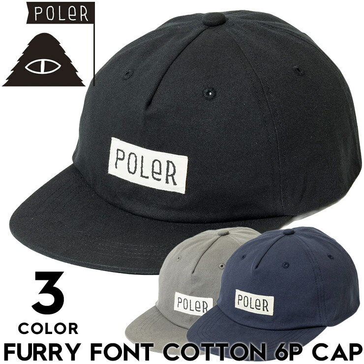 Rakuten - POLeR ポーラー キャップ メンズ レディース 帽子 6パネルキャップ コットンキャップ ロゴキャップ サイズ調整 FURRY FONT COTTON 6P CAP 261MCV0071 26SP 日本代理店正規品