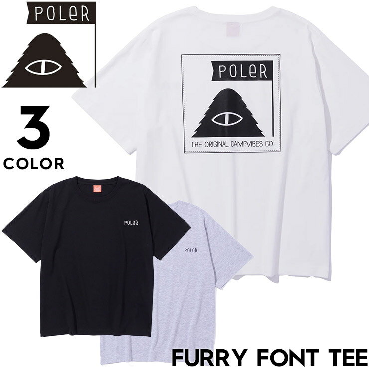 乐天商城 - POLeR ポーラー Tシャツ メンズ 半袖Tシャツ プリントTシャツ ロゴTシャツ カットソー スタンダードフィット FURRY FONT TEE 261MCV0120 26SP 日本代理店正規品