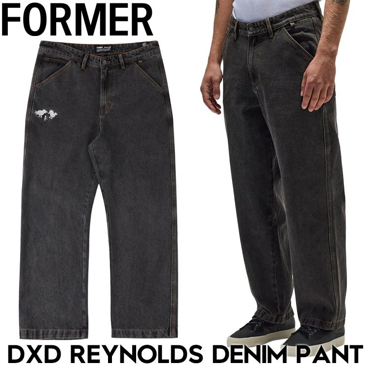 乐天商城 - FORMER フォーマー デニムパンツ メンズ ジーンズ ワイドデニム ワークパンツ デーンレイノルズ DXD REYNOLDS DENIM PANT WASHED BLACK FPA-26222 26SU 日本代理店正規品