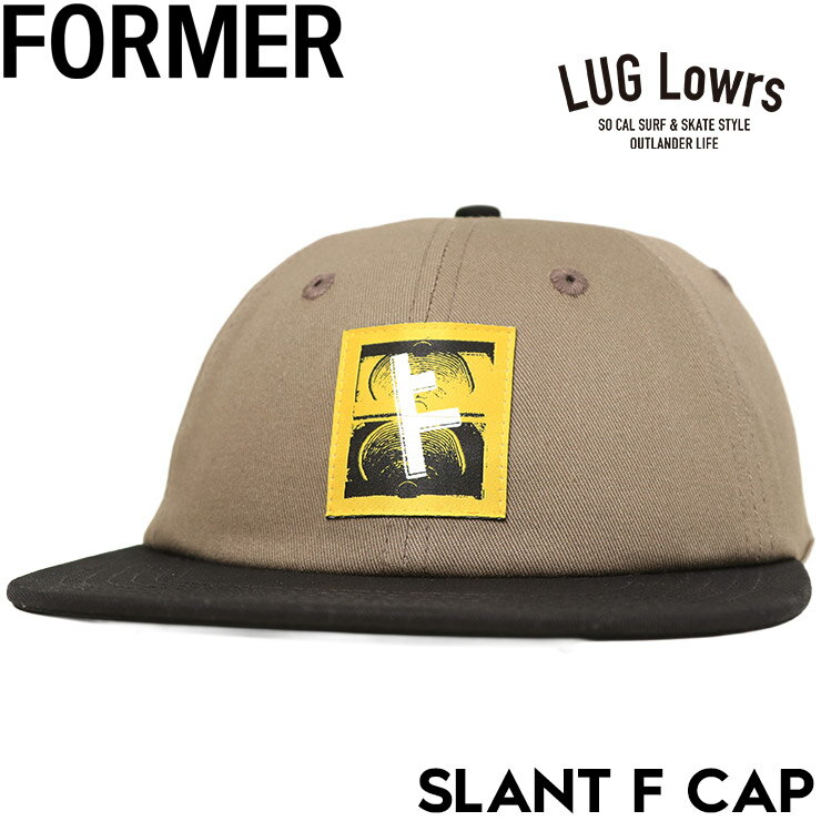 Rakuten - FORMER フォーマー キャップ メンズ スナップバックキャップ 帽子 ベースボールキャップ フラットバイザー ロゴキャップ SLANT F CAP BROWN ブラウン FHW-26222 日本代理店正規品