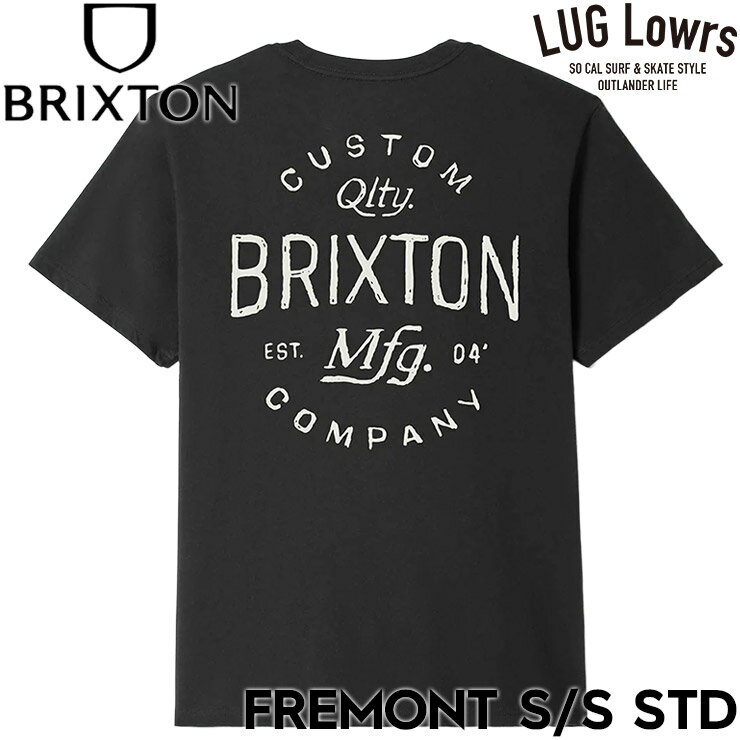 Rakuten - BRIXTON ブリクストン Tシャツ メンズ 半袖Tシャツ グラフィックTシャツ ロゴTシャツ コットンTシャツ FREMONT S/S STD 17561 VINTAGE BLACK 26SU 日本代理店正規品