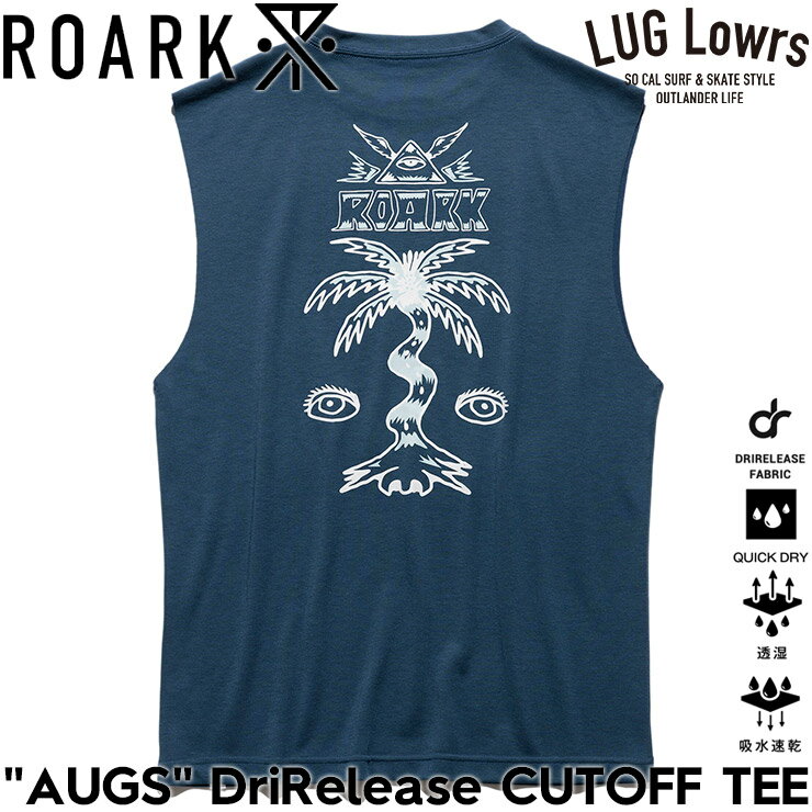 Rakuten - ROARK ロアーク Tシャツ メンズ カットオフTシャツ ノースリーブTシャツ 速乾Tシャツ ドライTシャツ 吸水速乾 軽量 グラフィックTシャツ “AUGS” DriRelease CUTOFF TEE RTJDR1223-LGB 26SU 日本代理店正規品