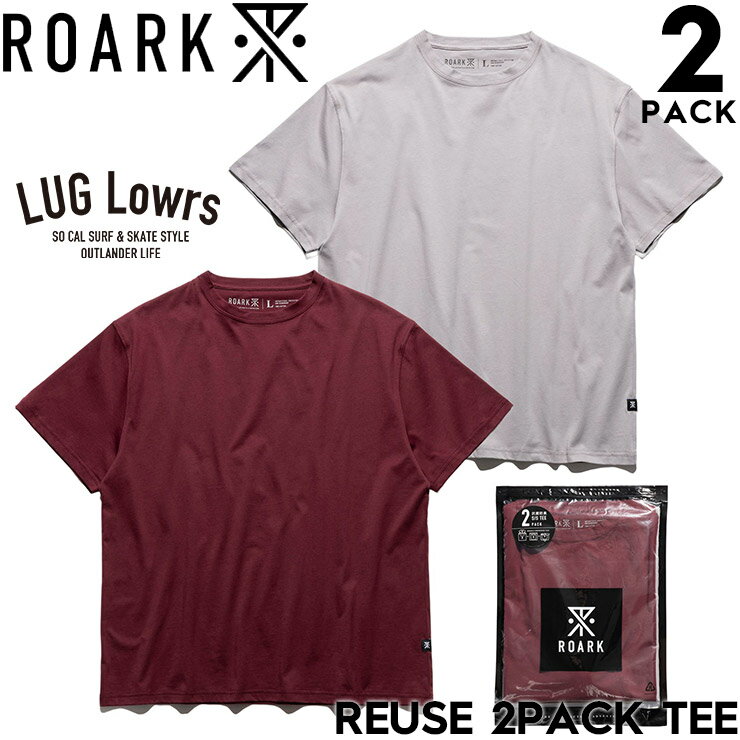 Rakuten - ROARK ロアーク Tシャツ メンズ 半袖Tシャツ 2枚セット パックTシャツ コットンTシャツ 抗菌 防臭 ベーシックTシャツ REUSE 2PACK TEE RTJPK1220-DSK 26SU 日本代理店正規品