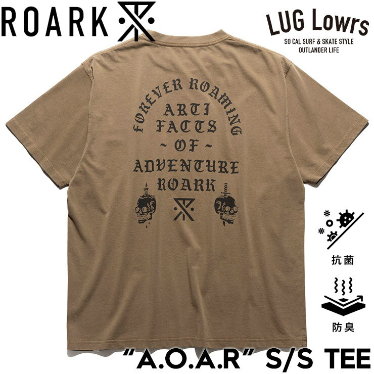 Rakuten - ROARK ロアーク Tシャツ メンズ 半袖Tシャツ グラフィックTシャツ コットンTシャツ 抗菌 防臭 10th Anniversary Collection “A.O.A.R” S/S TEE RTJM1232L-BRW 26SU 日本代理店正規品
