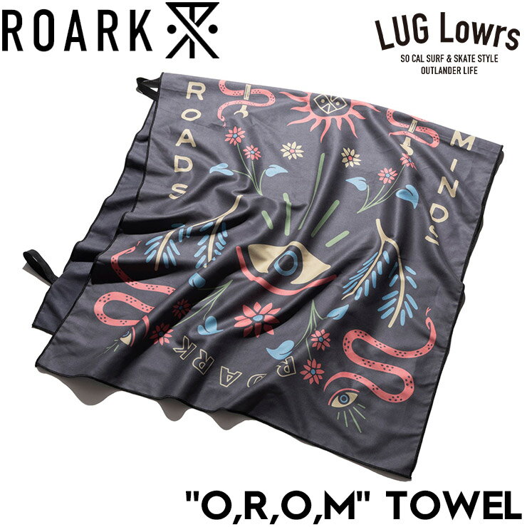 Rakuten - ROARK ロアーク タオル ビーチタオル バスタオル 大判タオル アウトドアタオル 速乾 10th Anniversary Collection “O,R,O,M” TOWEL RAJ1230L-BLK 26SU 日本代理店正規品