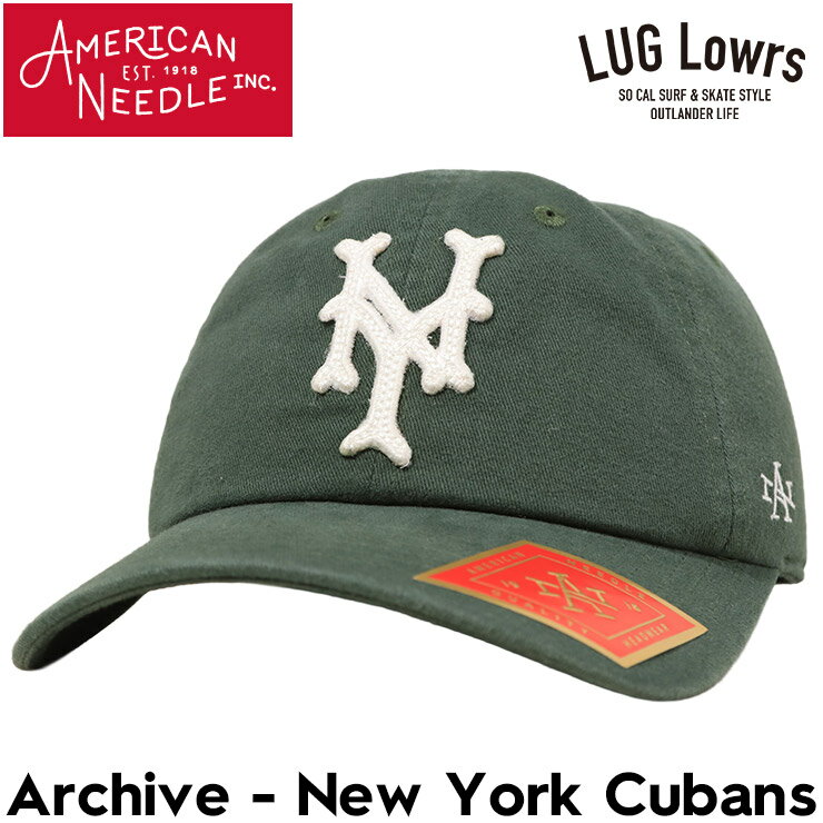 乐天商城 - AMERICAN NEEDLE アメリカンニードル キャップ メンズ レディース ベースボールキャップ ローキャップ 帽子 ニグロリーグ New York Cubans Archive SMU694E-NYC GREEN 日本代理店正規品