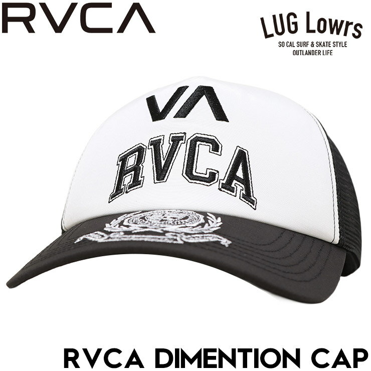 乐天商城 - RVCA ルーカ キャップ メンズ 帽子 メッシュキャップ ロゴキャップ 刺繍キャップ スナップバック フラットバイザー RVCA DIMENTION CAP BG04A906 BLK 26SU 日本代理店正規品