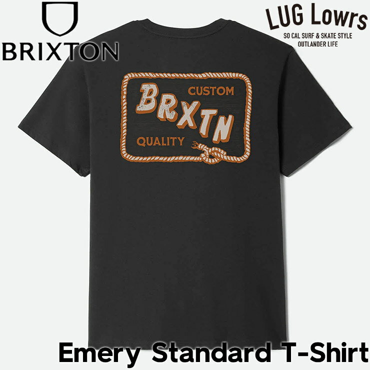 乐天商城 - BRIXTON ブリクストン Tシャツ メンズ 半袖Tシャツ グラフィックTシャツ ロゴTシャツ コットンTシャツ EMERY S/S STD 17541 BLACK 26SU 日本代理店正規品