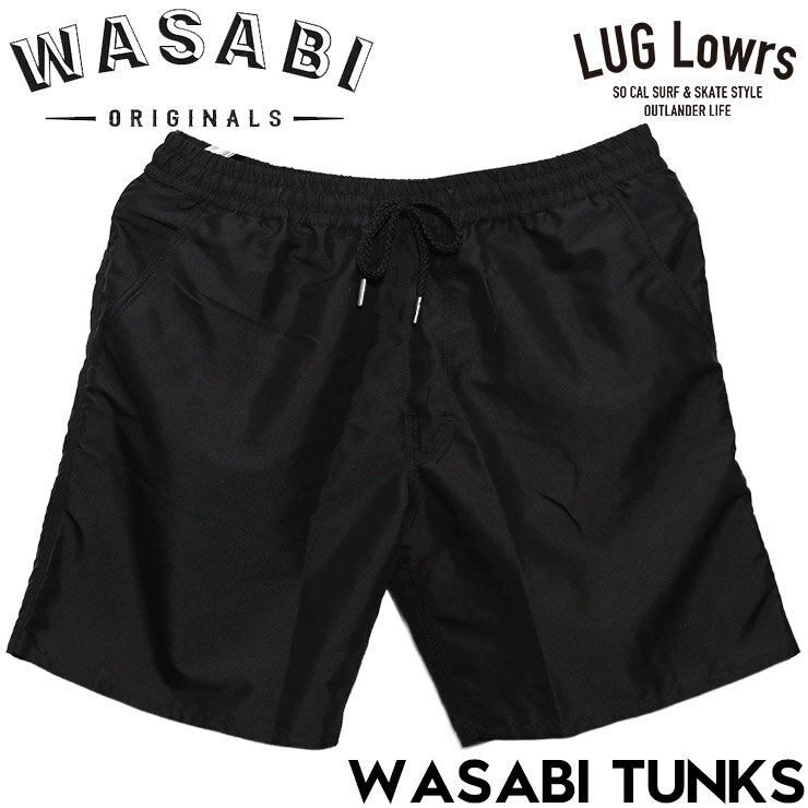 WASABI Original ワサビ ハイブリッドショーツ メンズ ハーフパンツ ショートパンツ 水陸両用 サーフパンツ ボードショーツ 海パン WASABI TRUNKS BLACK 26SU 日本代理店正規品