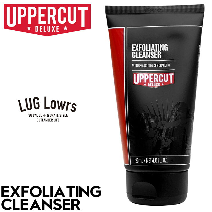 【UPPERCUT DELUXE】 UPPERCUT DELUXEは、オーストラリアのバーバーであるLuke NewmanとSteve Purcellによって立ち上げられたメンズグルーミングブランド。 幼少期からの友人であり、バーバー、サーフ、スケートカルチャーを愛する2人の情熱から、オーストラリア・ブリスベンのガレージでブランドがスタートしました。 1950年代のクラシックなバーバーショップスタイルと、現代的な使いやすさを融合したアイテムを展開。 実際に製品を使用する世界中のバーバーの意見を取り入れながら、ポマードをはじめとする高品質なメンズグルーミング製品を生み出しています。 現在では世界50か国以上で展開され、バーバーカルチャーだけでなく、サーフ、スケート、モーターサイクルなどのカルチャーとも深く結びついたブランドとして支持されています。 UPPERCUT DELUXEの角質除去クレンザー 「 EXFOLIATING CLEANSER 」 UPPERCUT DELUXEはヘアスタイリングからシェービング、スキンケアまで、現代の男性に向けたグルーミングアイテムも展開しています。 肌をやさしく洗浄しながら不要な角質や汚れを取り除き、快適なシェービングの準備を整えるEXFOLIATING CLEANSER。 毎日の洗顔やシェービング前のケアに使用できる、メンズ向けのスクラブクレンザーです。 細かく砕いた軽石由来のスクラブ成分を配合。 古い角質や皮脂汚れをやさしく取り除きながら、ヒゲを肌表面から起こすことで、よりスムーズで深剃りしやすい状態へ整えます。 さらにチャコールを配合し、肌表面の汚れや余分な皮脂をすっきりと洗浄。 洗い上がりに肌が乾燥しすぎないよう配慮された処方で、毎日のフェイスケアにも取り入れやすいアイテムです。 緑茶エキスとカモミールエキスを含むコンディショニング成分を配合。 洗顔後の肌をすっきりと整え、爽やかな使用感を与えます。 すべての肌タイプに対応し、毎日の使用が可能。 シェービング前のプレシェーブケアとしてはもちろん、日常の洗顔・角質ケアにもおすすめです。 香りは、落ち着きのあるキプロス＆シダー。 UPPERCUT DELUXEのシェービングシリーズと組み合わせることで、より快適なグルーミングルーティンを楽しめます。 使用方法： 顔とヒゲを濡らし、適量を手に取って肌へやさしく馴染ませてください。 軽くマッサージした後、目の周りを避けて十分に洗い流してください。 シェービング前に使用する場合は、ヒゲの生えている部分を中心に馴染ませるのがおすすめです。 肌タイプ：すべての肌タイプ 香り：キプロス＆シダー 内容量：120ml MATERIAL 水、ミネラルオイル（流動パラフィン）、グリセリン、軽石、ポリソルベート20、プロピレングリコール、コカミドプロピルベタイン、カルボマー、フェノキシエタノール、カリウムソルビン酸塩、香料（パルファム）、カーボン、水酸化ナトリウム、エチルヘキシルグリセリン、EDTA二ナトリウム、アルコール、ツバキ葉エキス、カモミラ・レクティタ（マトリカリア）花エキス、ヘキシルシナマル、リナロール、ヒドロキシシトロネラール、α-イソメチルイオノン、D-リモネン、オイゲノール、イソオイゲノール。 【原産国】 オーストラリア 【製造販売元】 有限会社ユニゲ 【発売元】 株式会社ドリームアウトラウド 【使用上の注意】 ●お肌に異常が生じていないかよく注意して使用してください。 ●使用中や、使用後に赤味・はれ・かゆみ・刺激・色抜け（白班等）や黒ずみ等の 異常が現れた場合、お肌に合わない時はご使用を中止してください。 ●使用したお肌に直射日光が当たって上記のような異常が現れた場合は、そのまま使用を続けますと症状を悪化させることがありますので、皮膚科専門医等にご相談されることをおすすめします。 ●傷・はれもの・湿疹等の異常がある時はご使用をやめてください。 ●目に入らないようにご注意ください。もし目に入った時はすぐに洗い流 してください。 ●乳幼児の手の届かないところに保管してください。 ●直射日光や高温・低温を避けて保管し、開封後はお早めにご使用ください。 ※お使いのモニターや機種によって、色の見え方が掲載の写真と異なる場合がございます。 ※ブランドまたはアイテムにより、表記のサイズに若干の差がある場合がございます。 ※販売価格は入荷の時期によって変動する場合があります。予めご了承下さいませ。 ※店頭や他サイトでも販売しておりますので、随時在庫が変動しております。 ご注文が確定しても、タイミングによっては商品がご用意出来ない場合がございます。 メーカー取り寄せになる場合がございますので、お急ぎの場合、お届けご希望日がある場合は、 お手数ですがメール、お電話にてお問い合わせ下さいませ。 ご注文後にやむを得ずキャンセルをされる場合は30分以内にキャンセル手続き、または当店にご連絡をお願い申し上げます。 30分を経過しますと発送の手続きが進む為、取り消しの手数料等が発生する場合がございます。何卒ご了承下さいませ。 #UPPERCUTDELUXE #アッパーカットデラックス #EXFOLIATINGCLEANSER #エクスフォリエーティングクレンザー #角質除去クレンザー #洗顔料 #メンズ洗顔 #スクラブ洗顔 #フェイススクラブ #角質ケア #毛穴ケア #皮脂ケア #チャコール #炭配合 #軽石スクラブ #シェービングケア #プレシェーブ #髭剃り #ヒゲ剃り #メンズスキンケア #メンズコスメ #フェイスケア #グルーミング #メンズグルーミング #バーバー #バーバーカルチャー #緑茶エキス #カモミール #キプロス #シダー #日本正規品 #LUGLowrs