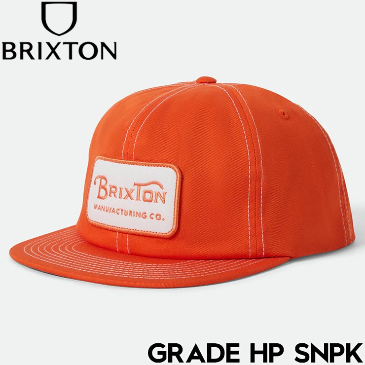 BRIXTON ブリクストン GRADE HP SNPK - SOLAR ORANGE スナップバックキャップ 帽子 11697 25HO 日本代理店正規品