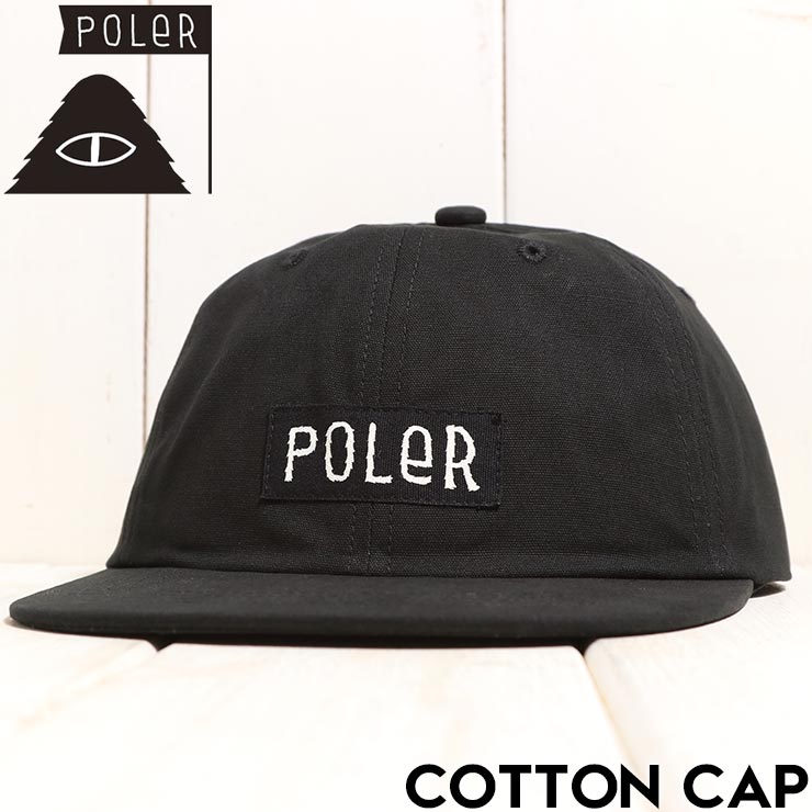 乐天商城 - POLeR ポーラー COTTON CAP 帽子 ストラップキャップ 253MCV0093 BLK 日本代理店正規品