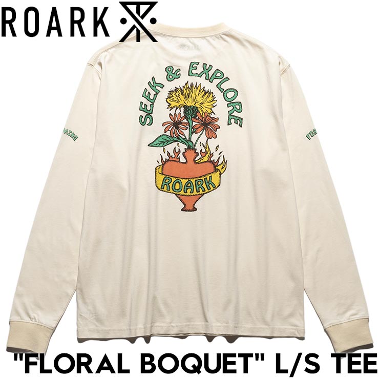 Rakuten - ROARK ロアーク FLORAL BOQUET L/S TEE 長袖Tシャツ ロンT メンズ レディース コットン100% RLTJ1172-NAT 日本代理店正規品