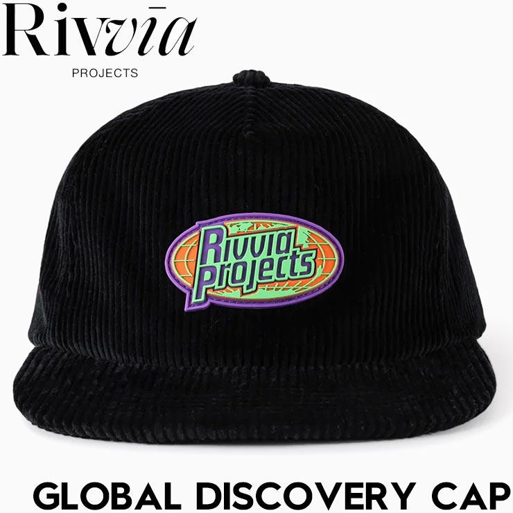 Rakuten - 【楽天スーパーセール 対象商品】 Rivvia PROJECTS リヴィアプロジェクツ GLOBAL DISCOVERY CAP ストラップバックキャップ 帽子 コーデュロイ RHW-25313 BLACK 日本代理店正規品