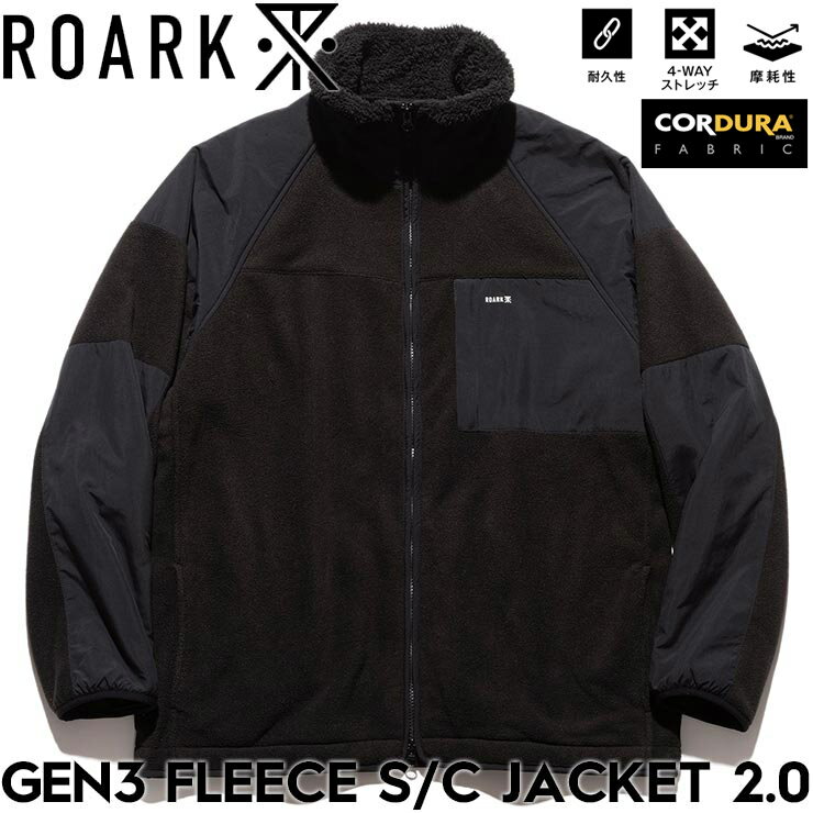 Rakuten - ROARK ロアーク GEN3 FLEECE S/C JACKET 2.0 フリースジャケット アウター ミッドレイヤー RJJ1160-BLK 日本代理店正規品