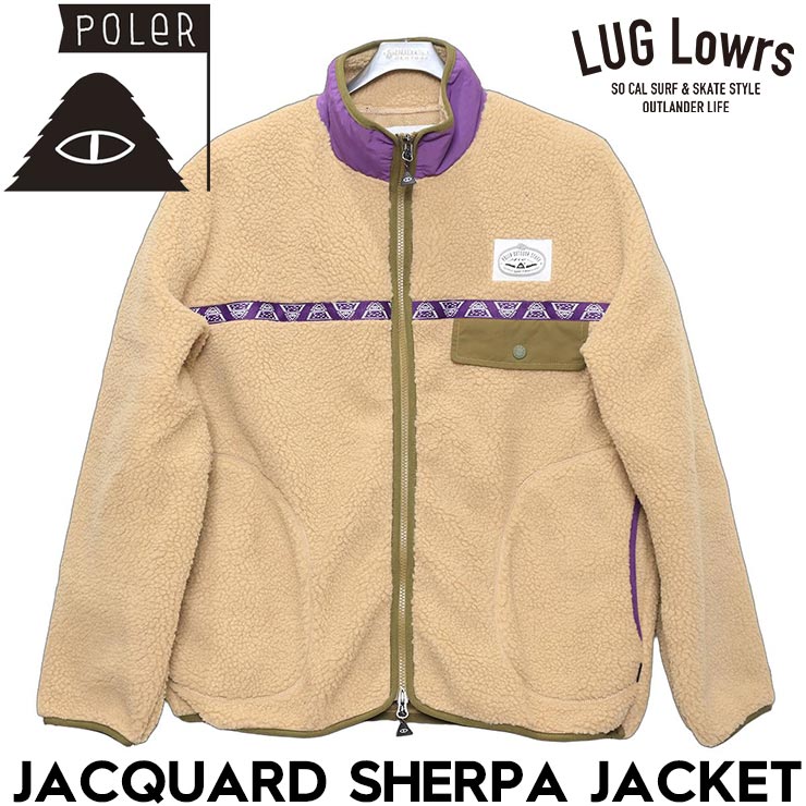 Rakuten - POLeR ポーラー JACQUARD SHERPA JACKET フリースジャケット シェルパジャケット 253MCV0018 BEG 日本代理店正規品