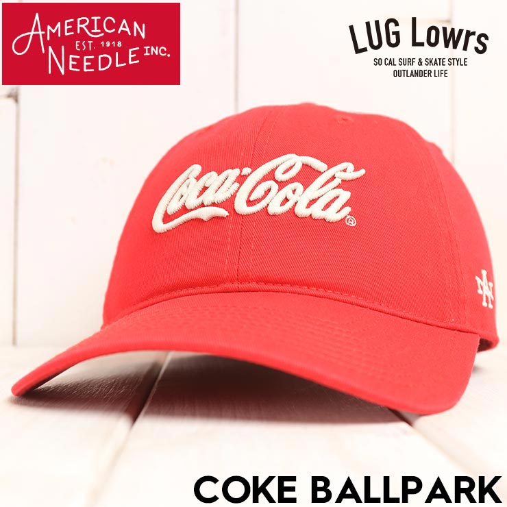Rakuten - AMERICAN NEEDLE アメリカンニードル COKE Ballpark Coca-Cola コラボ ストラップバックキャップ 帽子 SMU674B-COKE 日本代理店正規品