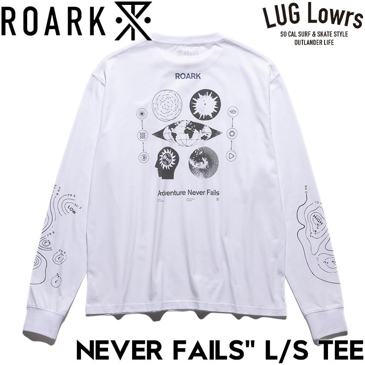 Rakuten - ROARK ロアーク NEVER FAILS L/S TEE 長袖Tシャツ ロンT メンズ レディース コットン100% RLTJ1200-WHT 日本代理店正規品