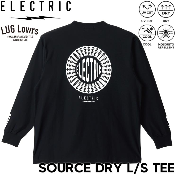 Rakuten - ELECTRIC エレクトリック SOURCE DRY L/S TEE ドライ素材 長袖Tシャツ ロングスリーブTEE ロンT メンズ レディース E26ST28 BLK 26SP 日本代理店正規品