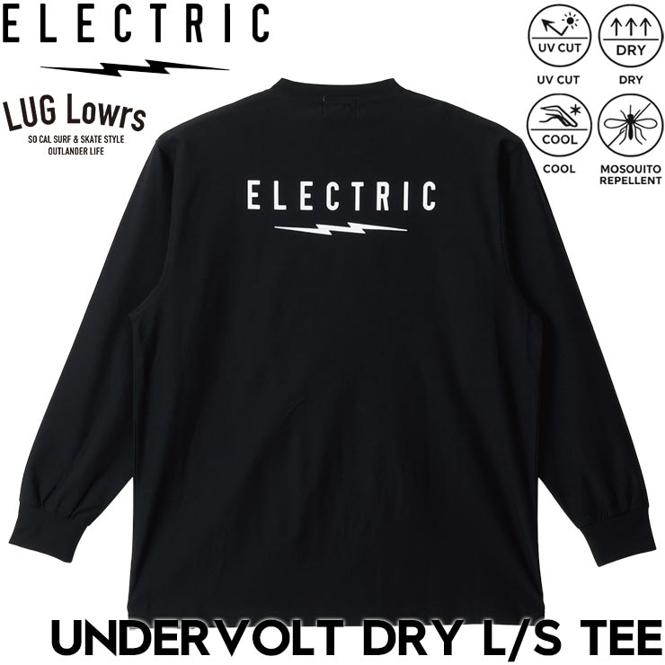 海外俱樂部（英格蘭） - ELECTRIC エレクトリック UNDERVOLT DRY L/S TEE ドライ素材 長袖Tシャツ ロングスリーブTEE ロンT メンズ レディース E26ST34 BLK 26SP 日本代理店正規品