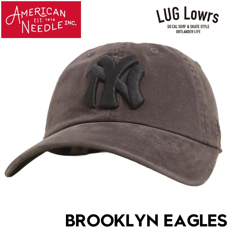 Rakuten - AMERICAN NEEDLE アメリカンニードル BROOKLYN EAGLES ストラップキャップ ベースボールキャップ 帽子 SMU694A-NY BLACK 日本代理店正規品