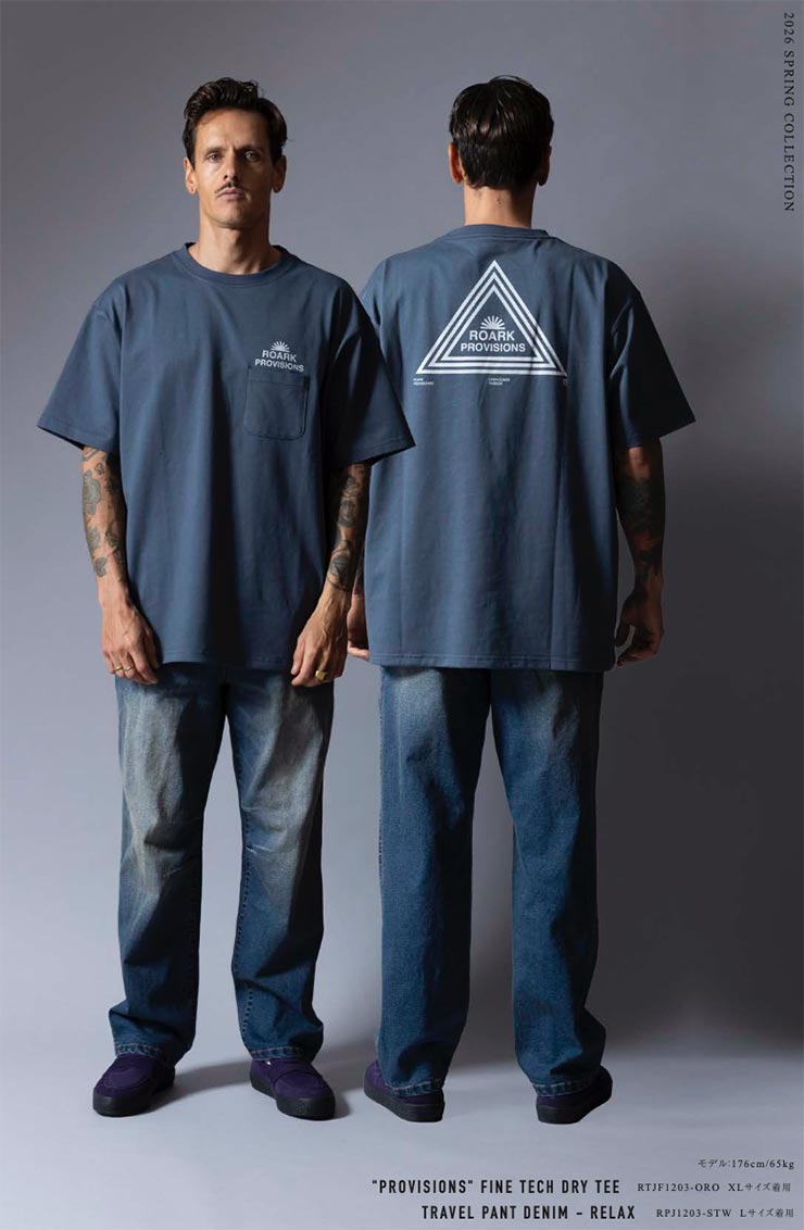 ROARK ロアーク メンズ Tシャツ 半袖 ポケットTシャツ ドライTシャツ 吸湿 消臭 バックプリント PROVISIONS FINE TECH DRY TEE RTJF1203-ORO 26SP 日本代理店正規品 3
