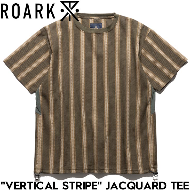 Rakuten - 半袖Tシャツ ジャガード生地 ROARK ロアーク VERTICAL STRIPE JACQUARD TEE RTJQ1120-ARM 25SU 日本代理店正規品
