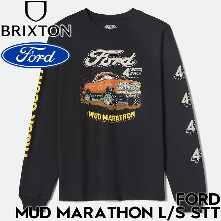 BRIXTON ブリクストン FORD MUD MARATHON L/S STT ロングスリーブTシャツ ロンT 長袖 17366 BURNT RUBBER 25FW 日本代理店正規品