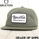 スナップバックキャップ 帽子 BRIXTON ブリクストン GRADE HP SNPK 10697 IVYGN 25SU 日本代理店正規品