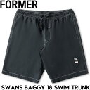 【送料無料】 ショーツ ハイブリッドショーツ FORMER フォーマー SWANS BAGGY 18 SWIM TRUNK FBO-25108 BLACK 日本代理店正規品(4)