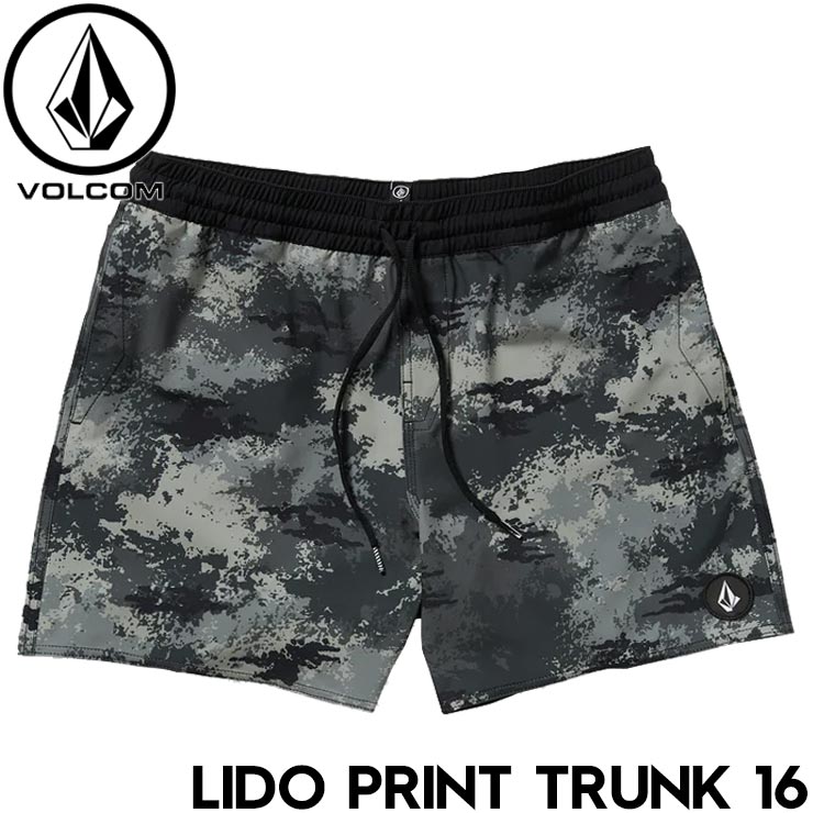 【クリアランスセール】 ボードショーツ サーフパンツ ハイブリッドショーツ VOLCOM ボルコム LIDO PRINT TRUNK 16 A2512506 BLK 日本代理店正規品