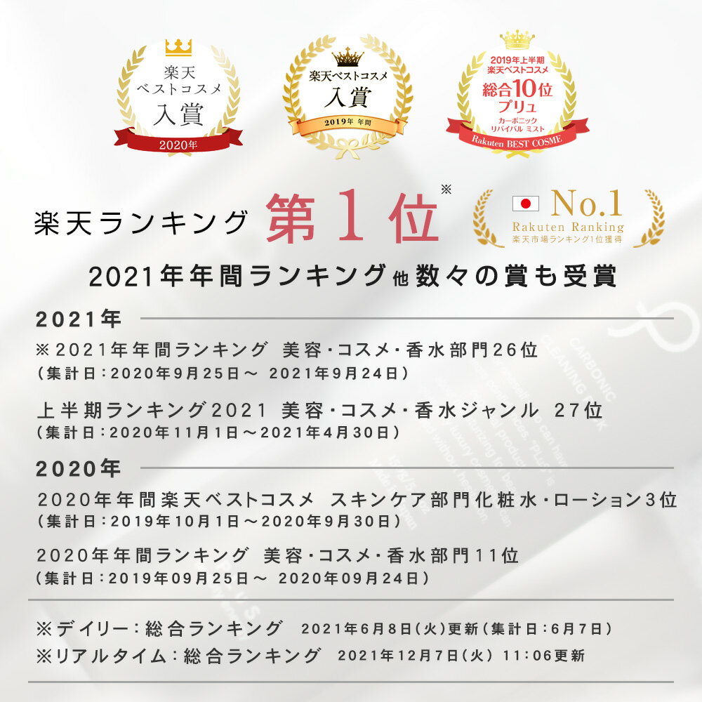 シューッとひと吹き、たった3秒！ 【2020楽天ベストコスメ】メイクの上から 保湿ケア 炭酸化粧水…(1,390円