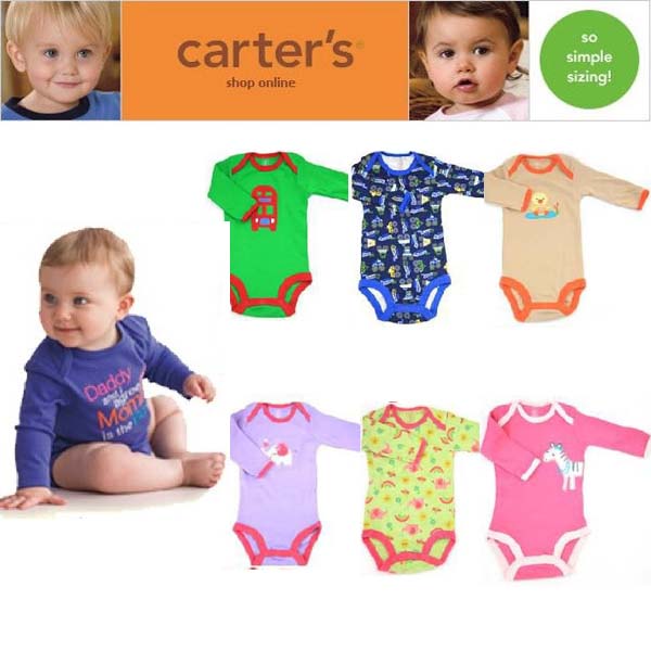 【ランキング受賞】【お試し】【カーターズ】 ボディスーツ 長袖 男の子/女の子 Carter's カーターズ ボディースーツ ベビー服 肌着 下着 2枚 【メール便可】【05P20Sep14】