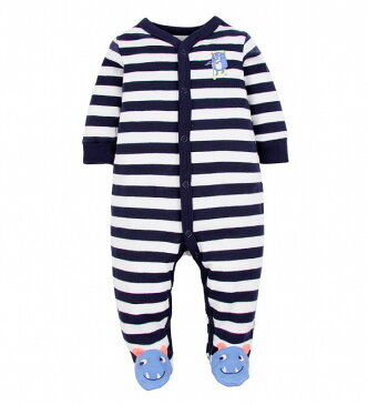 カーターズ Carter's カバーオール 長袖 足付き 足つき ベビー服 男の子 ボーダー&モンスター 3m 6m 9m 12m【子供服専門店 ロンパース アメカジ ブランド おしゃれ かわいい 秋 冬 秋冬物 出産祝い クリスマス プレゼント 贈り物 新生児 服 acefad】