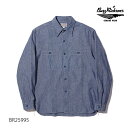 バズリクソンズ/BUZZ RICKSON 039 S BR25995 BLUE CHAMBRAY WORK SHIRTS シャンブレーシャツ シャツ ブルー メンズ 長袖 ロゴ シンプル 日本製 【送料無料】