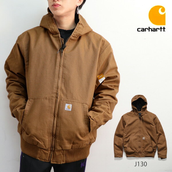 カーハート/carhartt J130 メンズ アウター ジャケット LOOSE FIT WASHED DUCK INSULATED ACTIVE JACKET USサイズ フード パーカー ストリート アウター ブラウン ワークウェア ジャケット 【あす楽】【送料無料】