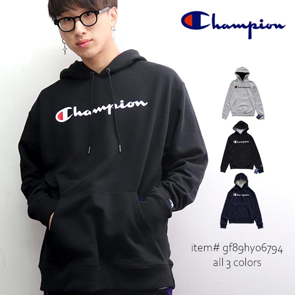 チャンピオン/Champion GF89H Y06794 Men's FLC PO HOOD フーディー パーカー メンズ トップス 長袖 ロゴ BLACK NAVY GREY グレー ネイビー ブラック USA規格 裏起毛【あす楽】【送料無料】