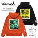 ダイヤモンドサプライ/Diamond Supply Co MICKEY MOUSE TV HOODIE B21DMPF106 キースへリング フーディー パーカー 長袖 ロゴ プリント メンズ レディース ORANGE BLACK ミッキー ポップ 正規品【あす楽】【送料無料】