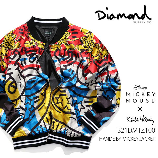 ダイヤモンドサプライ/Diamond Supply Co 訳あり 返品交換不可 HANDE BY MICKEY JACKET B21DMTZ100 キースへリング ジャケット ブルゾン アウター 長袖 ロゴ プリント メンズ レディース MULTI ミッキー ポップ 正規品【あす楽】【送料無料】