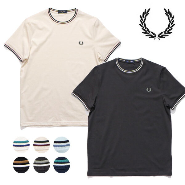 乐天商城 - フレッドペリー/FRED PERRY M1588V TWIN TIPPED T-SHIRT Tシャツ 半袖 TEE ロゴ シンプル コットン ユニセックス メンズ レディース トップス クルーネック【送料無料】
