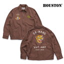 ヒューストン/HOUSTON 51476 COTTON LINEN VIETNAM JKT ベトナムジャケット アウター 長袖 ジップ 刺繍 メンズ レディース...