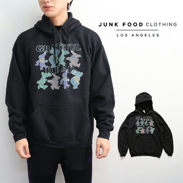 ジャンクフード クロージング/JUNK FOOD CLOTHING 12UXGD244 GRATEFUL DEAD DANCING BEARS HOODIE フーディ パーカー 長袖 裏起毛 ロゴ プリント メンズ レディース BLACK ブラック グレイトフル デッド ダンシング ベア 正規品【あす楽】【送料無料】