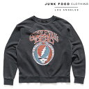 ジャンクフード クロージング/JUNK FOOD CLOTHING 12WXGD291 WOMEN'S GRATEFUL DEAD SKULL VINTAGE RAGLAN PULLOVER スウェット 長袖 裏起毛 レディース Vintage Black グレイトフル・デッド ダンシング・ベア 正規品