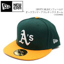 ニューエラ/NEW ERA 13554985 59FIFTY MLBオンフィールド オークランド・アスレチックス ホーム OAKLAND ATHLETICS 5950 A’s キャップ 帽子 メンズ レディース ダークグリーン