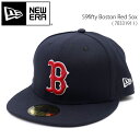 ニューエラ/NEW ERA 70331911 59fifty Boston Red Sox ボストン・レッドソックス 帽子 キャップ CAP ロゴ メンズ レディース ネイビー NAVY 球団CAP メジャーリーグ公式野球帽