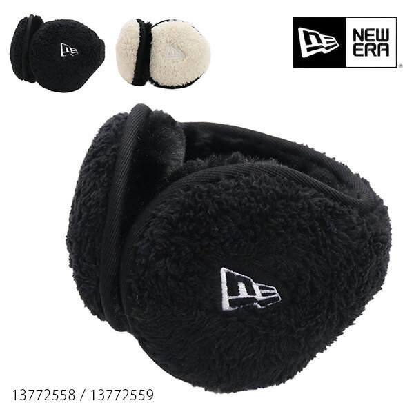 ニューエラ/NEW ERA 13772558 13772559 イヤーマフ ミンクフリース Mink Fleece ロゴ EAR MUFFS 人気 耳当て ビーニー ニット 帽子 ブラック アイボリー ベーシック もこもこ ボア ユニセックス