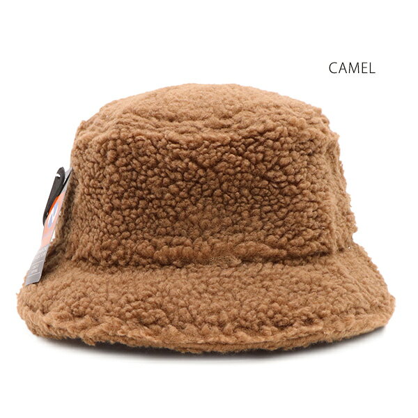 LuLu Gardenのニューハッタン/NEWHATTAN 2512 Bucket Hat -boa- バケットハット 帽子 バケハ 防寒 秋 冬 もこもこ かわいい あたたかい ユニセックス メンズ レディース アウトドア お出かけ CAMEL GREY BLACK キャメル グレー ブラック【ネコポス発送】｜アングル2